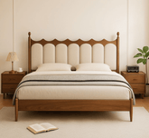 Gharaana Beds Ellora 100% Solid Wood Upholstered Bed